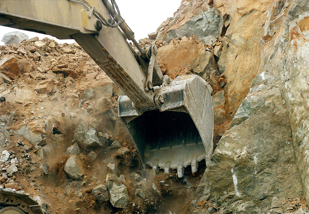 Excavator digging